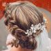 2 Pcs Rhinestone Silver Wedding Hair Comb Set - Bridal Side Comb with Opal Crystal Detail | Hair Accessories for Women and Girls - Buy Online on GoSupps.com