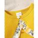 Puseky Toddler Girl Floral Print Sleeveless Dress and Ribbed Cardigan Set - 18-24 Months Yellow - Buy Online on GoSupps.com