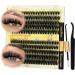 ALICE Lash Extension Kit Fluffy Volume 50D 60D Lash Clusters Kit Wispy 10-18mm D Curl Individual Lashes DIY Eyelash Extension Kit 200Pcs Eyelash Clusters with Lash Glue Bond and Remover Tweezers C - Fluffy 50D+60D Kit - Buy Online on GoSupps.com