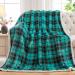 inhand Sherpa Throw Blanket Plaid Warm Cozy Soft Throw Blankets for Couch Bed Sofa Reversible Fluffy Plush Flannel Fleece Blankets and Throws for Adults Women Men(Green 60 x 80 ) Green 60 x 80