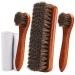 Unekez 4-Piece Horsehair Shoe Brush Shine Kit, Shoe Polish Kit, Leather Shoes Boot Cleaning Brush Care Clean Dauber Applicators