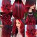 12 PCS Red Hair Extensions Party Highlights - 22 inch Colored Hairpieces Clip in Synthetic Hair Extensions for Halloween - SOYZMYX - Buy Online on GoSupps.com