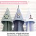 Personalized Green Hooded Baby Towel (75x75cm) - 100% Cotton Custom Names for Boys & Girls | Upstitch Studio - Buy Online on GoSupps.com