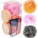 Reusable Makeup Remover Pads & Large Colourful Shower Loofah Body Puff - Natural Facial Sponges Better Than Face Wipes - Perfect Face & Body Care Set of 7