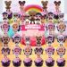25 Pcs Birthday Cake Toppers and Cupcake Toppers - Cartoon Theme Party Decorations Supplies