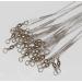 50pcs Fishing Wire Leaders Heavy Duty Nylon-Coated Fishing Line Wire Leaders with Swivels and Snaps 6inch Black/Green/Silver 50pcs silver 6 inch