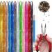 Hair Tinsel Kit with Microlinks Tools  Fairy Hair Glitter Hair Extensions  Hair Tensile  Heat Resistant (47 Inch 12 Colors)