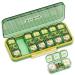 21 Cells 3 Times a Day Pill Organizer - Large Capacity Waterproof and Moistureproof Daily Pill Case Removable Separate Cell 21 Days Pill Organizer Suitable for Travel and Everyday(Green) Green 21