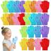 48 Pieces Exfoliating Glove for Kids with Hanging Loop Bath Shower Gloves Double Sided Exfoliating Body Scrubber Nylon Shower Mitt for Spa Massage Skin Scrub Wash Loofah for 4-12 Age Kids  8 Colors