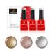 Bluesky Gel Nail Polish Set Metallics Silver Glitter A018 Locket Love 80582 Chiffon Twirl 80589 3 x 5 ml Gold Silver (Requires Curing Under UV or LED Lamp) Metallics 1 count (Pack of 1)