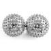 2x DBT skills hedgehog ball |Magnetic high stress acupressure ball |For stress relief or massage |for tension and for more mobility and concentration (silver) silver 32 mm