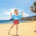 Cartoon Toddler Swim Vest with Sleeves | Adjustable Swimming Jacket for Kids 20-50 lbs | Blue Shark Design - Buy Online on GoSupps.com