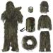 Seeutek 6 in 1 Ghillie Suit, 3D Camouflage Hunting Apparel Including Jacket, Pants, Hood, Carry Bag and Camo Tapes, Suitable for Men Hunting, Military, Sniper Airsoft, Paintball, Halloween Costume Medium or Large