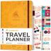 Clever Fox travel diary-vacation planner with budget plan packing list expenditure tracker & travel diary-travel router organizer for women men & couples-A5 size amber yellow amber yellow A5 (14.5 x 21cm)
