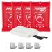 Prepared Hero Emergency Fire Blanket - 4 Pack + 4 Hooks- Fire Suppression Blanket for Kitchen, 40 x 40 Fire Blanket for Home, Fiberglass Fire Blanket