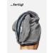 Sowel Hair Turban - 100% Organic Cotton Turban Towel with Button for Men & Women | Grey/Navy - Buy Online on GoSupps.com