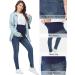PACBREEZE Women's Maternity Jeans | Over The Belly | Slim Stretchy High Waist Denim Skinny Pants | Dark Blue - Buy Online on GoSupps.com