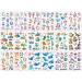 Qpout Kids Temporary Tattoos - 18 Sheets Fake Tattoos for Boys & Girls - Unicorn, Princess, Mermaid, Dinosaur, Dolphin, Astronaut Tattoo Sticker - Children Birthday Party Favors - Buy Online on GoSupps.com