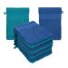 Betz 10 pieces wash gloves terry cloth wash glove Palermo 100% cotton washcloth set size 16 x 21 cm color blue-petrol
