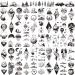 62 Sheets Mountain Temporary Tattoos Stickers, Including Fake Tattoos Waterproof Fake Black Geometry Sun Star Moon Tree Triangle Sea Wave Tattoos, Semi Permanent Tattoos for Adult and Kids