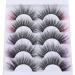 JIMIRE Colored Faux Mink Lashes - Fluffy Wispy Purple Pink Eye Lashes for Subtle Pop Makeup (5 Pairs) - Buy Online on GoSupps.com
