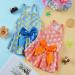 Small Dog Polka Dot Dress with Bow Skirt - Blue & Orange (S Size) - Buy Online on GoSupps.com