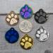 Custom Engraved Round Paw Print Cat Tags in Stainless Steel - Personalized ID with 4 Lines - Gold, Rose Gold, Blue, Black, Nebula Options - Buy Online on GoSupps.com