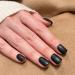 Novo ovo nails to stick on short corner oval press on fake nails square black single color artificial fingernails for sticking up artificial nails with glue uro preto
