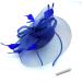 Ladies Royal Blue Feather Fascinator Clip/Headband Weddings Races Royal Ascot Hair Piece