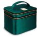 Eudora Double Layer Travel Makeup Bag - Green Nylon Satin Organizer with Mirror and Brush Holders | Large Cosmetics Bag for Women - Buy Online on GoSupps.com