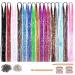 PEOVLVN 16 Colors Hair Tinsel Kit 35 Inch Glitter Hair Tinsel Heat Resistant Tinsel Hair Extensions Fairy Hair Tinsel Kit with Tools for Girls Women Christmas New Year Halloween Cosplay - Buy Online on GoSupps.com