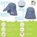 Flap Happy Baby UPF 50+ Original Flap Hat 6-12 Months - Chambray Stripe Seersucker - Buy Online on GoSupps.com