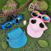 WEBEEDY 2 Sets Dog Hat and Sunglasses Set Summer Sunbonnet Adjustable Stripe Baseball Cap Pet Puppy Sunglasses for Outdoor Use - Buy Online on GoSupps.com