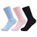 Laulax 3 Pairs Ladies Loose Top Gentle Grip Diabetic Cotton Socks Black Pink Blue Size UK 4-7 / Europe 36-41