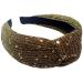 Topkids Accessories Lurex Sequin Knot Alice Bands Adult Women Hair Accessories for Women Hair Bands for Women Thick Headband Womens Headbands Head Bands Adult Women Wide Headbands (Gold)