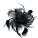 Looped Feather Comb Fascinator for Women Ladies Day Races Ascot Weddings Hair Piece (Black) Black L