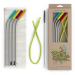 Softy Straws Premium Reusable Stainless Steel Drinking Straws With Silicone Tips + Patented Straw Cleaners and Carrying Case - 9 Long Metal With Curved Bend for 20/30/32oz Tumblers Assorted - Stainless Steel