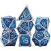 AUSTOR 7-Die Metal DND Dice Set - Sky Blue/Silver Edge - RPG Polyhedral Dice for D&D, Pathfinder, MTG - Includes D20, D12, D10, D%, D8, D6, D4 - Buy Online on GoSupps.com