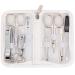 3 Swords Germany - brand quality 8 piece manicure pedicure grooming kit set for professional finger & toe nail care scissors clipper fashion leather case in gift box Made by 3 Swords (002037) WHITE - SYNTHETIC LEATHER