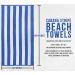 Utopia Towels Cabana Stripe Beach Towel Set - 100% Ring Spun Cotton, Large Pool Towels, Quick Dry Swim Towels - Pack of 4 (Blue, Yellow, Green, Orange) - Buy Online on GoSupps.com