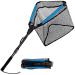 PLUSINNO Fishing Net Fish Landing Net, Foldable Collapsible Telescopic Pole Handle, Durable Nylon Material Mesh, Safe Fish Catching or Releasing Floating Net,Telescopic Handle/35"Full