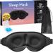 3D Sleep Mask - Eye Mask for Sleeping with 100% Blackout Design 3D Sleeping Mask for Women and Men Comfortable and Breathable Contoured Sleep Mask Sleep Eye Mask with Travel Bag + Silicone Earplugs