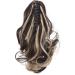 Claw Ponytail Hair Extension - 12 Dark Brown & Ash Blonde Synthetic Hairpiece | Clip-in Long Short Curly Style - Buy Online on GoSupps.com