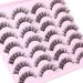 JIMIRE Cat Eye Russian D Curl Strip Lashes Fluffy 3D Faux Mink Lashes Look Like Eyelash Extension 14MM Wispy Cat Eye Fake Lashes 14 Pairs Pack Natural Russian Strip - Buy Online on GoSupps.com