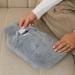 2L Large Hot Water Bottle with Soft Fleece Cover and Hand Pocket - Grey, for Pain Relief and Comfort - Buy Online on GoSupps.com