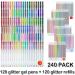 Shuttle Art 240 Pack Glitter Gel Pens - 120 Vibrant Colors - Perfect for Adult Coloring Books and Crafts - Includes 120 Refills - Buy Online on GoSupps.com