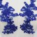 SEMCICOR Embroidery Sequin Lace Applique Pair - Wedding Dress Bridal DIY Crafts - Blue - Buy Online on GoSupps.com