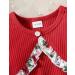 Puseky Toddler Girl 2-Piece Floral Dress & Ribbed Cardigan Set, 5-6 Years, Wine Red - Buy Online on GoSupps.com