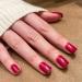 Novo ovo nails to stick on short corner oval press on fake nails angular rose red red monochrome pure color artificial fingernails to stick on artificial nails with glue sangaria