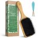 Natural Boar Bristle Hair Brush for Women, Men, Kids; Dry and Wet Detangling Hair Brush Gently Enhances Shine, Smooths Frizz and Prevents Breakage in Fine and Straight, Thick and Curly Hair (paddle) 6 Piece Set
